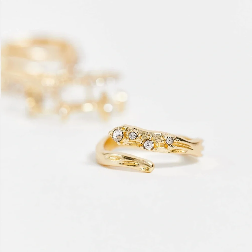 Ashiana 3pc rings in gold with gem